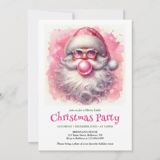 Classic Funny Santa With Sunglasses Christmas  招待状 (正面)