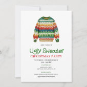 Classic funny ugly sweater party invitation 招待状 (正面)