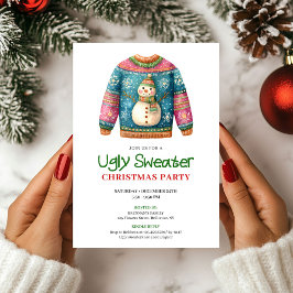 Classic Funny Ugly Sweater Xmas Party Invite 招待状