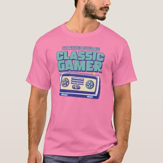 Classic Gamer - Old games never die Tシャツ (正面)