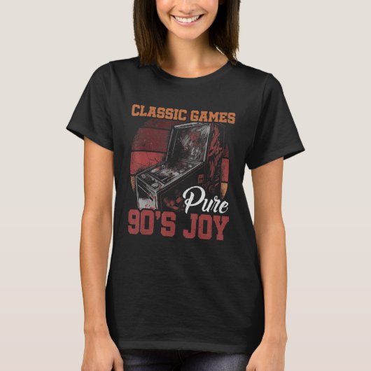 Classic Games Pure 90s Joy Retro Gamer Nostalgia Tシャツ (正面)