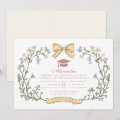 Classic Garden Bloom Graduation 招待状 (正面/裏面)