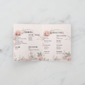 Classic Garden Bright White Folded Wedding Program サンキューカード (内部)