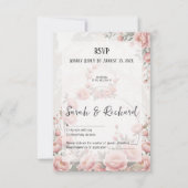 Classic Garden Wedding Romantic Floral 出欠カード (正面)