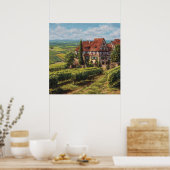 Classic German Fachwerk House & Sunny Vineyards ポスター (キッチン)