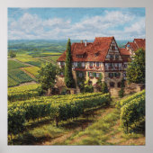 Classic German Fachwerk House & Sunny Vineyards ポスター (正面)