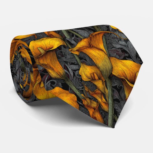 Classic Gifts For Him Calla Lilies Flower ネクタイ (ロール)