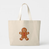 Classic Gingerbread Man Christmas Tote Bag ラージトートバッグ (裏面)