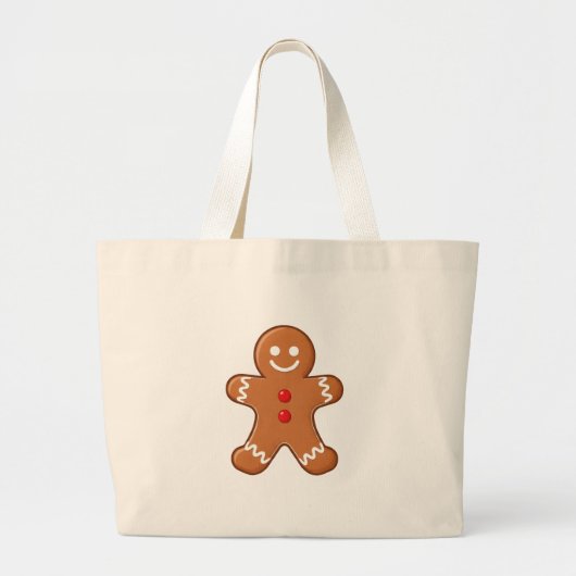Classic Gingerbread Man Christmas Tote Bag ラージトートバッグ (正面)
