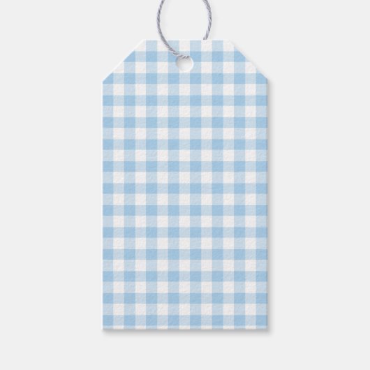 Classic Gingham Baby Blue ギフトタグ (正面)