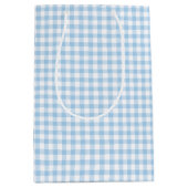 Classic Gingham Baby Blue ミディアムペーパーバッグ (正面)
