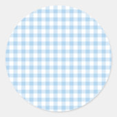 Classic Gingham Baby Blue ラウンドシール (正面)