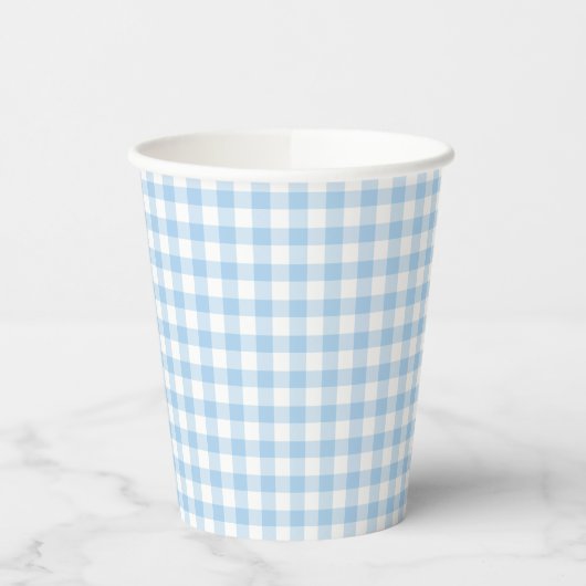 Classic Gingham Baby Blue 紙コップ (左)