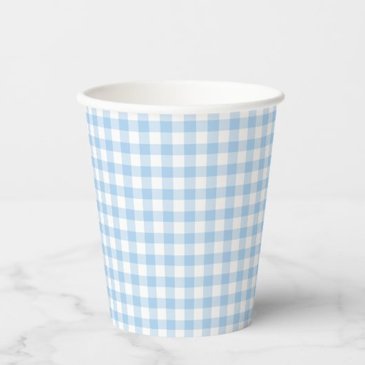 Classic Gingham Baby Blue 紙コップ (正面)