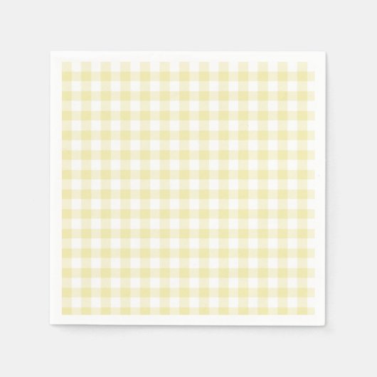 Classic Gingham Butter Yellow スタンダードカクテルナプキン (正面)