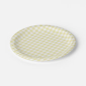 Classic Gingham Butter Yellow ペーパープレート (アングル)