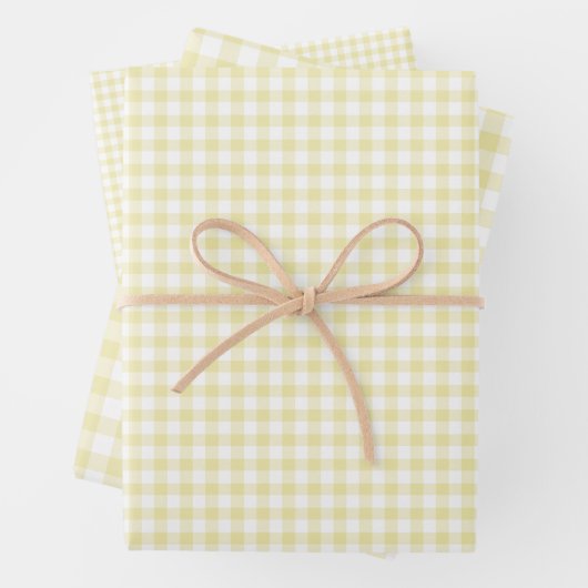 Classic Gingham Butter Yellow ラッピングペーパーシート (インサイチュ)