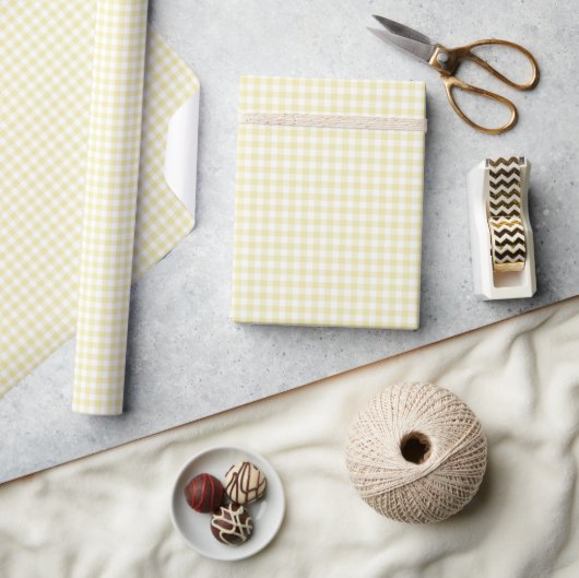Classic Gingham Butter Yellow ラッピングペーパー (クラフト)
