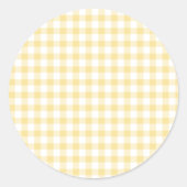 Classic Gingham Canary Yellow ラウンドシール (正面)