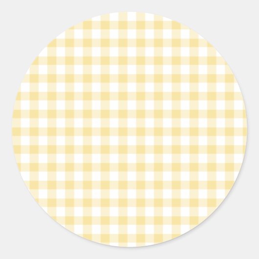Classic Gingham Canary Yellow ラウンドシール (正面)
