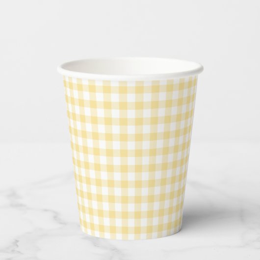 Classic Gingham Canary Yellow 紙コップ (裏面)