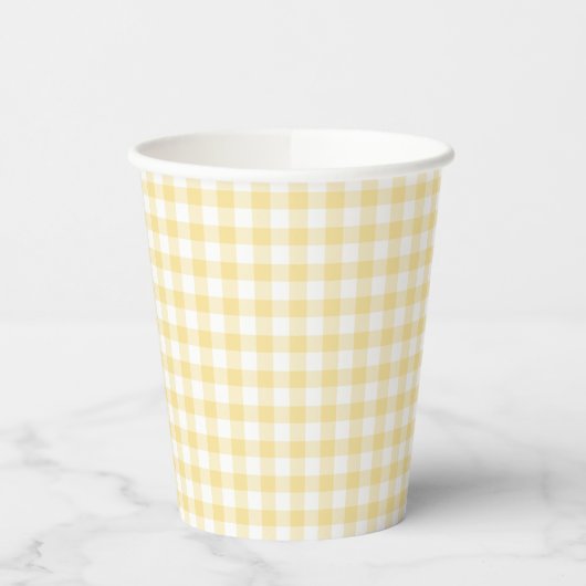Classic Gingham Canary Yellow 紙コップ (左)