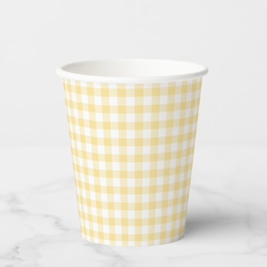 Classic Gingham Canary Yellow 紙コップ (正面)