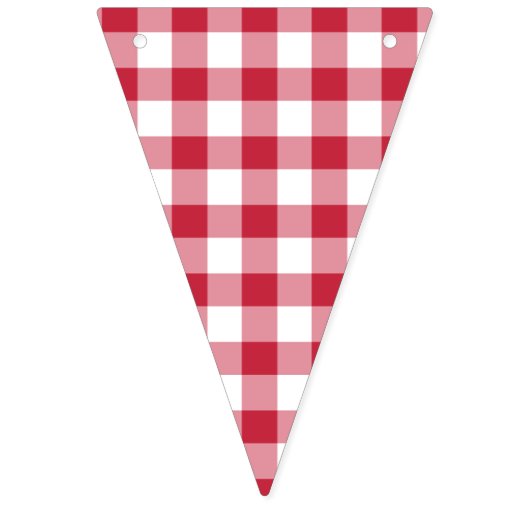Classic Gingham Cherry Red バンティングフラッグ (第3の旗)