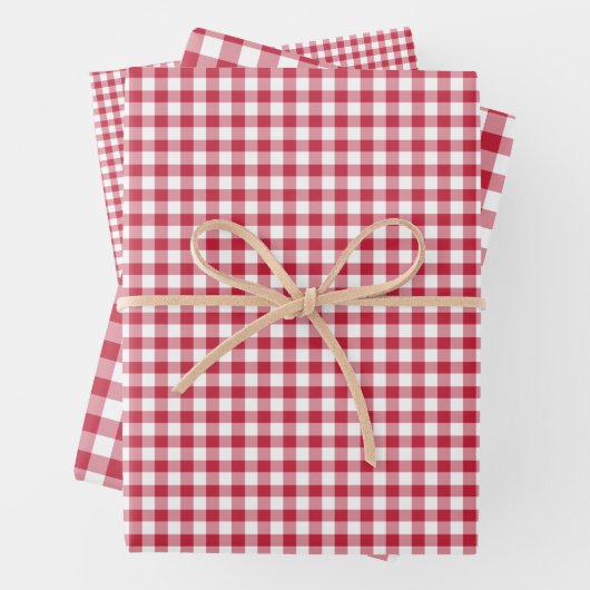 Classic Gingham Cherry Red ラッピングペーパーシート (インサイチュ)