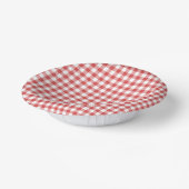 Classic Gingham Coral Red Paper Bowls ペーパーボウル (傾斜あり)