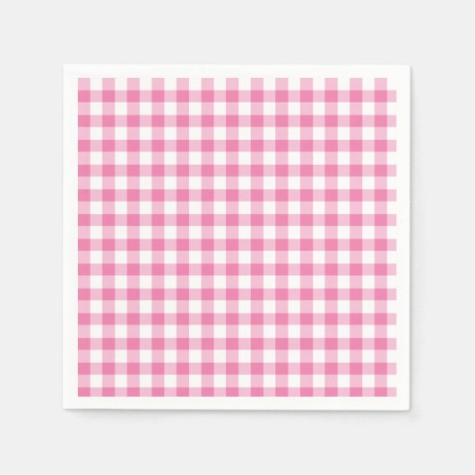 Classic Gingham Fuchsia スタンダードカクテルナプキン (正面)