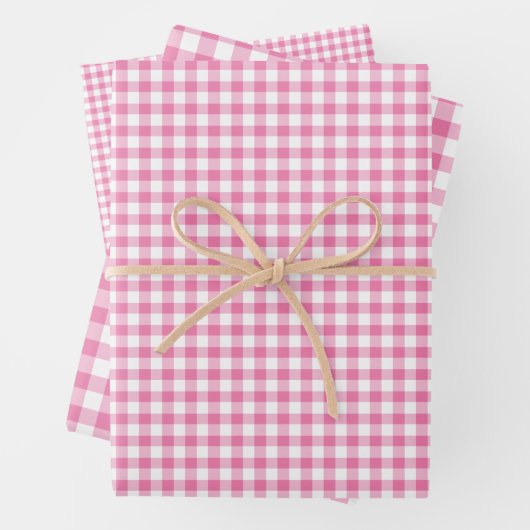 Classic Gingham Fuchsia ラッピングペーパーシート (インサイチュ)