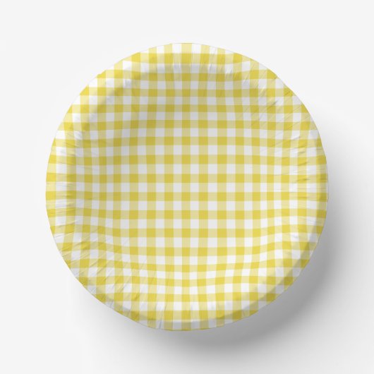 Classic Gingham Golden Yellow ペーパーボウル (正面)