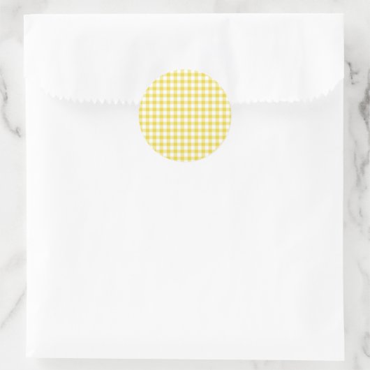 Classic Gingham Golden Yellow ラウンドシール (バッグ)