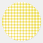 Classic Gingham Golden Yellow ラウンドシール (正面)