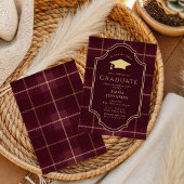 Classic Gingham Graduation Party 2026 Invitation 招待状