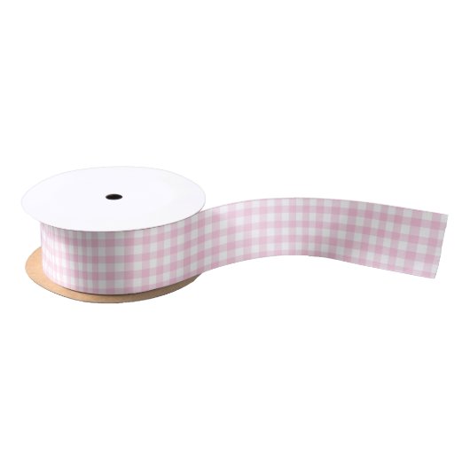 Classic Gingham Light Pink サテンリボン (リール)