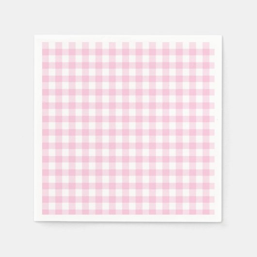 Classic Gingham Light Pink スタンダードカクテルナプキン (正面)