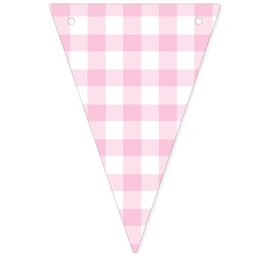 Classic Gingham Light Pink バンティングフラッグ (第1の旗)