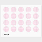 Classic Gingham Light Pink ラウンドシール (シート)