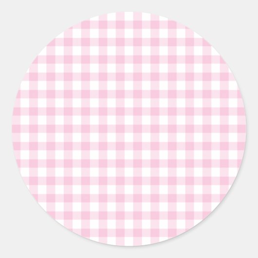 Classic Gingham Light Pink ラウンドシール (正面)