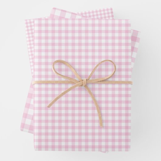 Classic Gingham Light Pink ラッピングペーパーシート (インサイチュ)