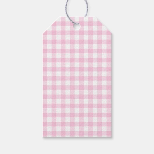 Classic Gingham Light Pink Gift Tag ギフトタグ (正面)