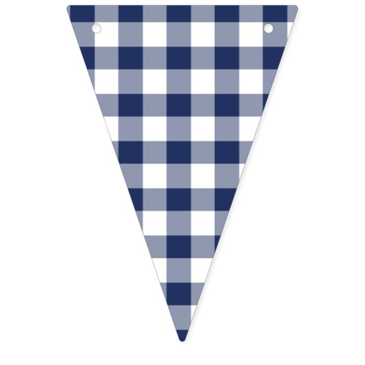 Classic Gingham Navy Blue バンティングフラッグ (第1の旗)