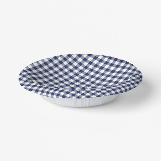 Classic Gingham Navy Blue ペーパーボウル (傾斜あり)