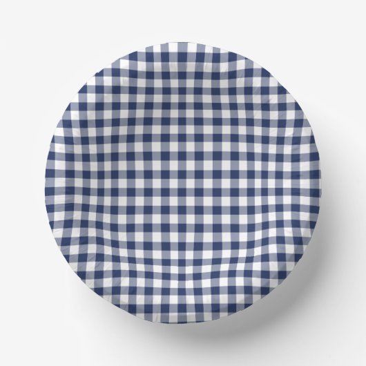 Classic Gingham Navy Blue ペーパーボウル (正面)