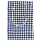 Classic Gingham Navy Blue ミディアムペーパーバッグ (正面)