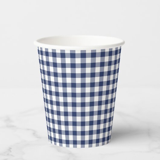 Classic Gingham Navy Blue 紙コップ (正面)