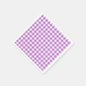 Classic Gingham Orchid Purple スタンダードカクテルナプキン (角)