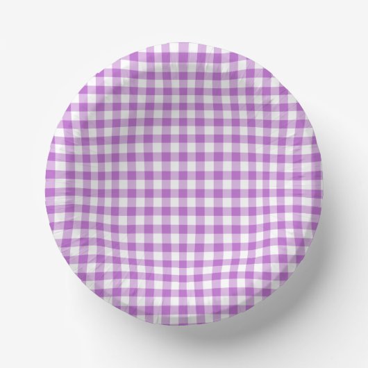 Classic Gingham Orchid Purple ペーパーボウル (正面)